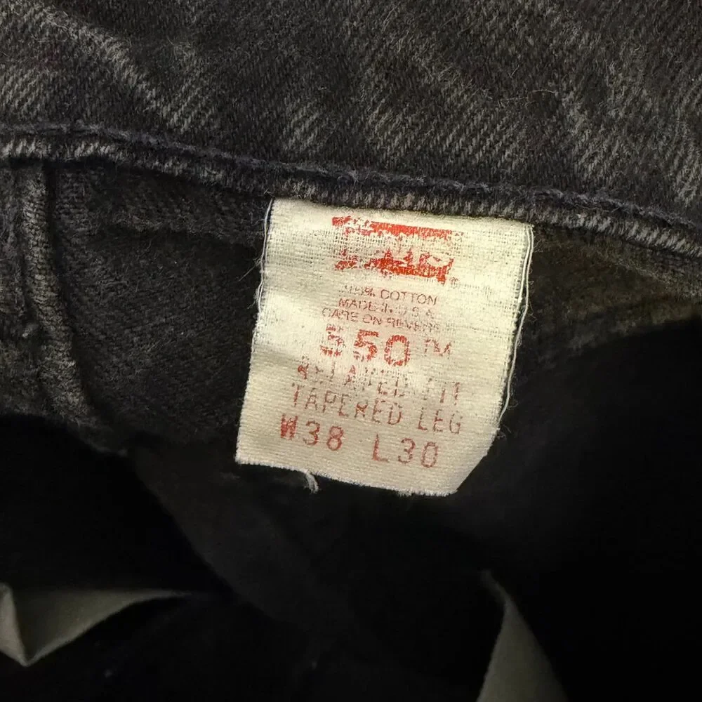 Vintage Levis 550 Men Jeans 38x30(36x30) Black Relaxed Fit Tapered Leg Denim USA